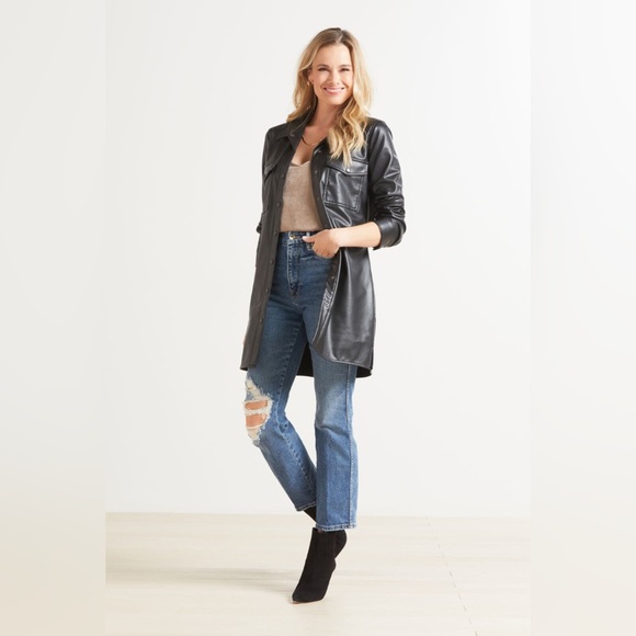 SANCTUARY Leather Like Shirt Dress - Picture 5 of 5